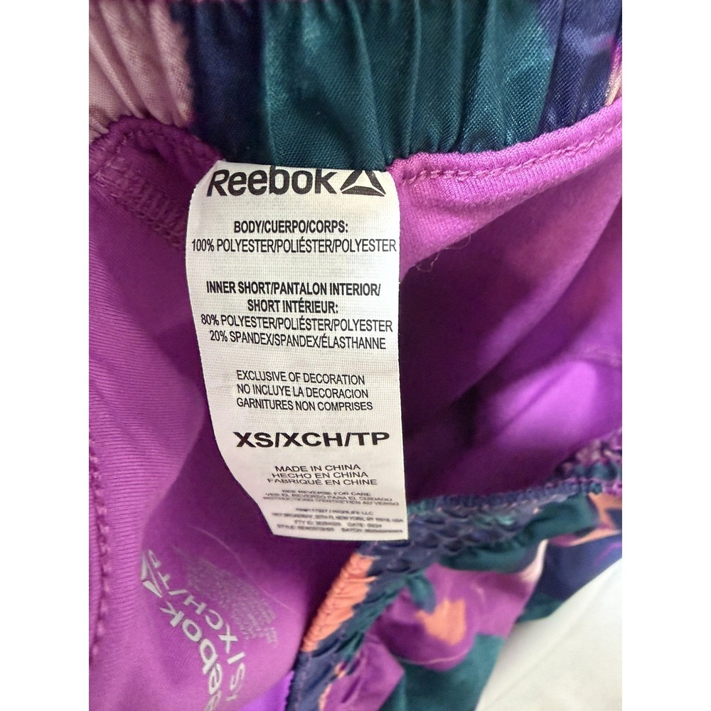 Reebok Running gym shorts colorful bright   Spandex‎ Size XS NWT - Picture 3 of 5